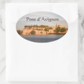 Avignon Bridge Frankrijk Ovale Sticker (Tas)