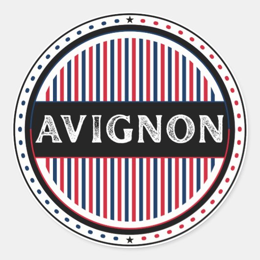 Avignon City Pride Embleem – Franse identiteit Ronde Sticker (Voorkant)