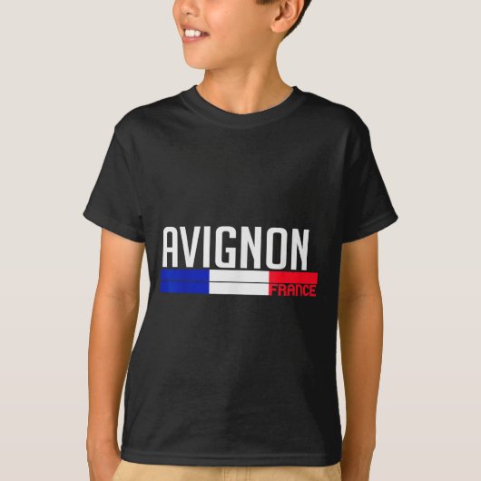 Avignon France Flag Travel Souvenir For Locals And T-shirt (Voorkant)