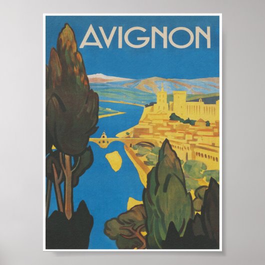 Avignon France Vintage Poster (Voorkant)
