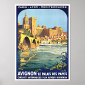 Avignon France vintage Poster (Voorkant)