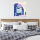 Avignon Frankrijk cartoon reisposter Canvas Afdruk (Insitu (Slaapkamer))