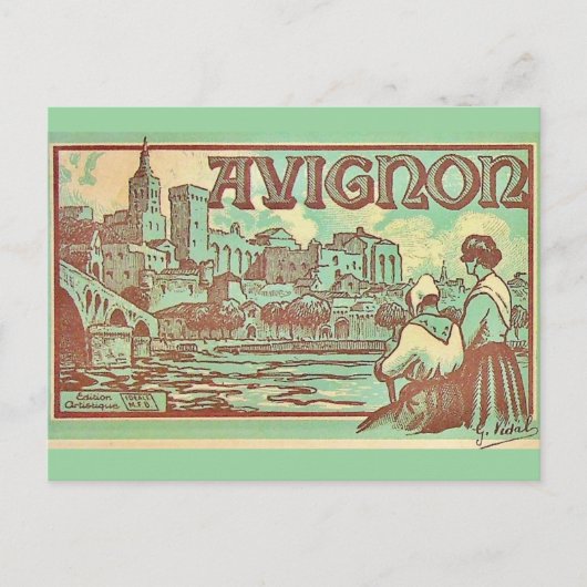 Avignon Frankrijk Illustratie Ansichtkaart Briefkaart (Voorkant)
