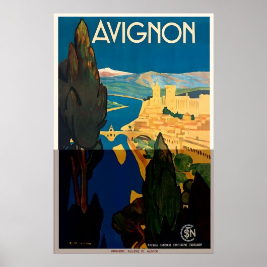 Avignon Provence Frankrijk Vintage Reisposter Poster (Voorkant)