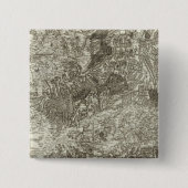 Avignon, Sinaasappel Vierkante Button 5,1 Cm (Voorkant)