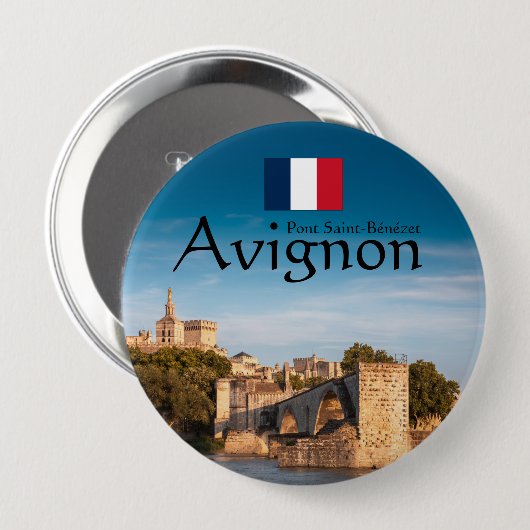 Avignon Souvenir Ronde Button 4,0 Cm (Voorkant /achterkant)