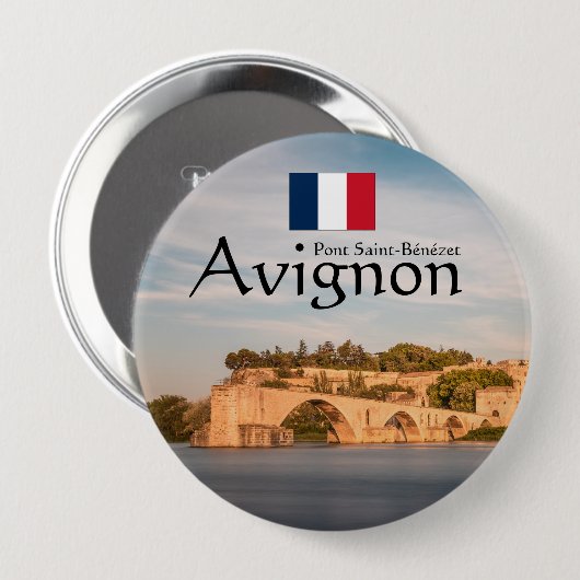 Avignon Souvenir Ronde Button 4,0 Cm (Voorkant /achterkant)