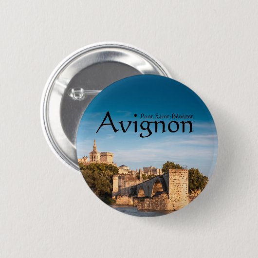 Avignon Souvenir Ronde Button 5,7 Cm (Voorkant /achterkant)