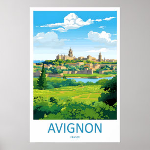 Avignon Vintage Nationale Park Reis Ski Poster