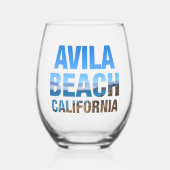 Avila Beach California Vacation Wijnglas Zonder Voet (Voorkant)