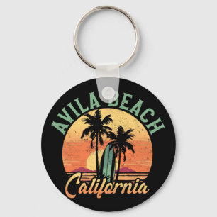 Avila Beach Californië Retro Surfer Vintage Strand Sleutelhanger