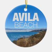 Avila Beach Uitzicht Fotografie Kerstmis Keramisch Ornament (Voorkant)
