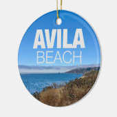 Avila Beach Uitzicht Fotografie Kerstmis Keramisch Ornament (Links)