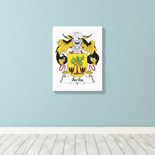 Avila Family Crest Canvas Afdruk (Insitu (Houten vloer))