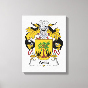 Avila Family Crest Canvas Afdruk