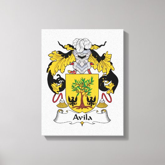 Avila Family Crest Canvas Afdruk (Voorkant)