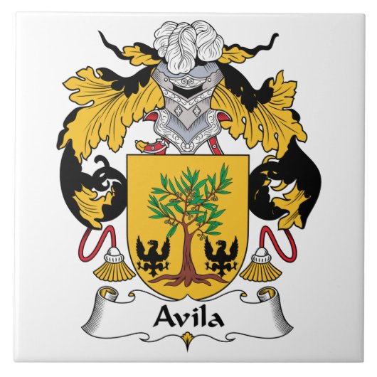 Avila Family Crest Tegeltje (Voorkant)