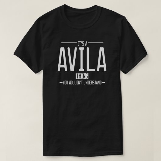 Avila grappige achternaam grappige familie t-shirt (Design voorkant)