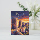 Ávila - Stadsmuren Spanje Briefkaart (Staand voorkant)