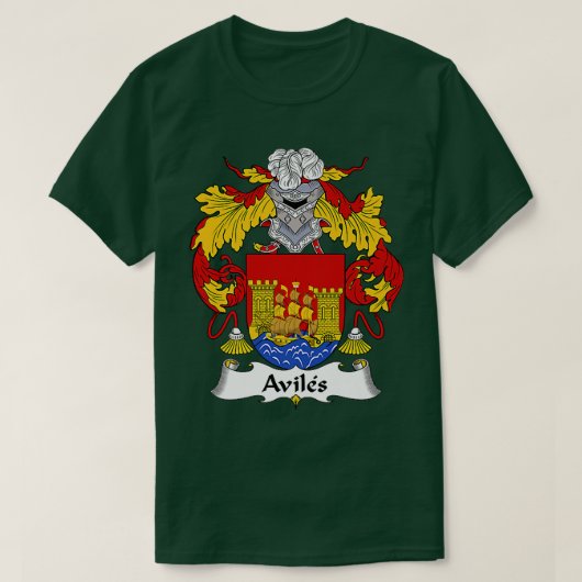 Aviles Coat of Arms - Family Crest Premium T-shirt (Design voorkant)