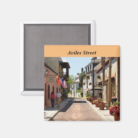 Aviles street St. Augustine, Florida Magneet (Voorkant / Achterkant)