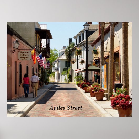 Aviles street St. Augustine, Florida Poster (Voorkant)
