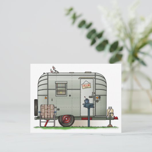 Avion Camper Trailer Briefkaart (Staand voorkant)