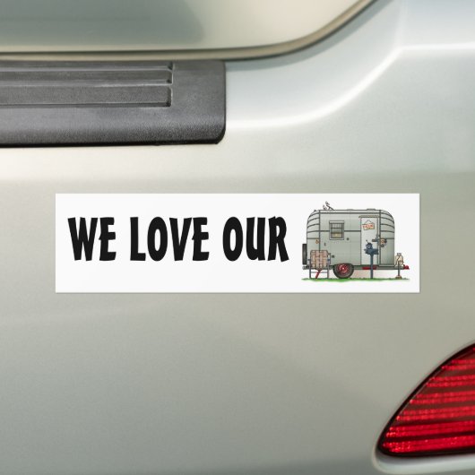 Avion Camper Trailer Bumpersticker (Op auto)