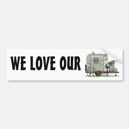Avion Camper Trailer Bumpersticker (Voorkant)