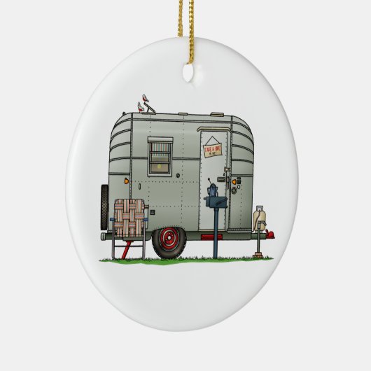 Avion Camper Trailer HSH Keramisch Ornament (Rechts)