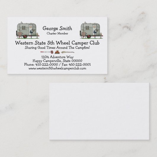 Avion Camper Trailer HSH Visitekaartje (Voorkant / Achterkant)