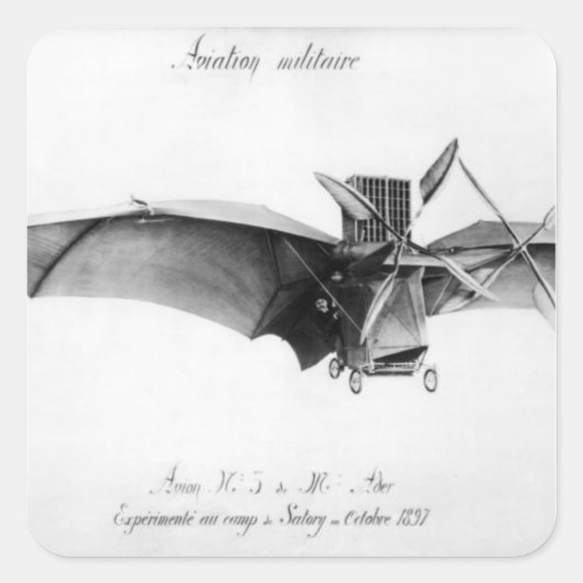 Avion III, "The Bat" Vierkante Sticker (Voorkant)