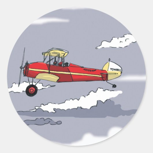 avion ronde sticker (Voorkant)