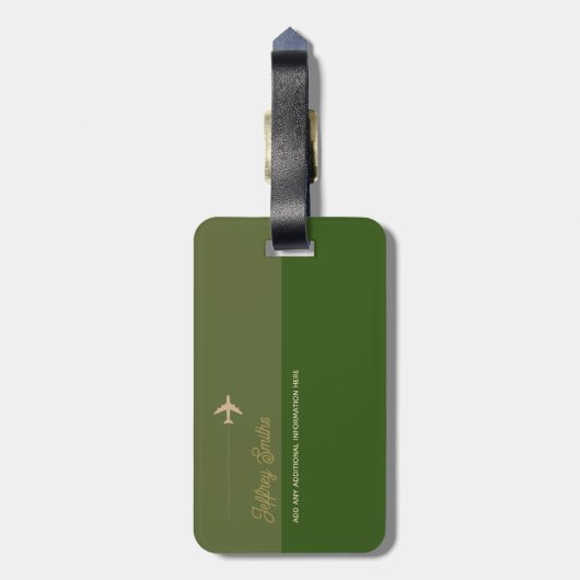 Avion Travel Green Bagagelabel (Achterkant verticaal)