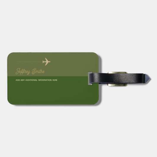 Avion Travel Green Bagagelabel (Achterkant horizontaal)