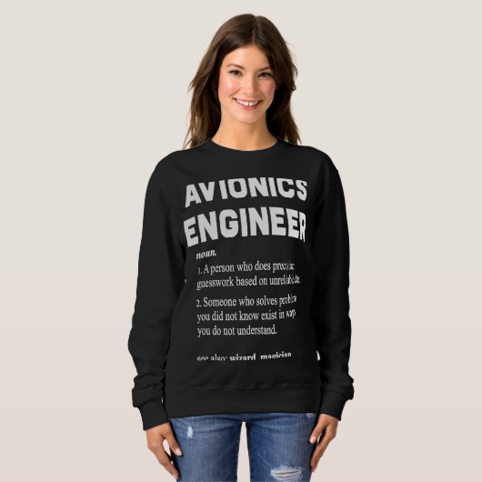 Avionic Engineer Funny Dictionary Definition Trui (Voorkant volledig)