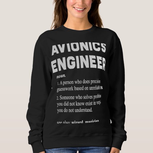Avionic Engineer Funny Dictionary Definition Trui (Voorkant)