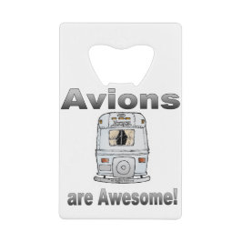 Avions zijn Geweldige-achter-GrayGradient Creditkaart Flessenopener