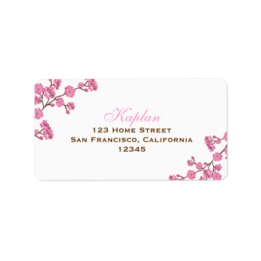 Avital Brown Pink Flowers Adres label (Voorkant)