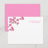 Avital roze Blossom Mitzvah Dank je wel Notitiekaartje (Voorkant / Achterkant)