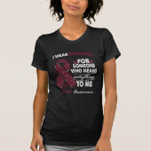  AVM Awareness Warrior Burgundy Ribbon Support  T-shirt (Voorkant)