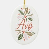 Avó Bright Holly kerstfoto Keramisch Ornament (Voorkant)