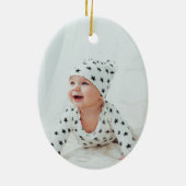 Avó Bright Holly kerstfoto Keramisch Ornament (Achterkant)
