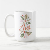 Avó Bright Holly Kerstrood script Koffiemok (Links)