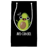 Avo-can-do Funny Avocado Pun Dark BG Klein Cadeauzakje (Voorkant)