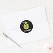 Avo-can-do Funny Avocado Pun Dark BG Ronde Sticker (Envelop)