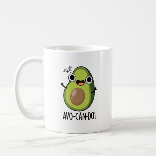Avo-can-do Funny Avocado Pun Koffiemok (Links)