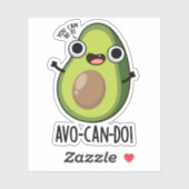 Avo-can-do Funny Avocado Pun Sticker (Vel)