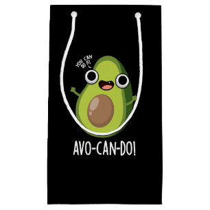 Avo-can-do Grappige Avocado Puns Donker BG Klein Cadeauzakje