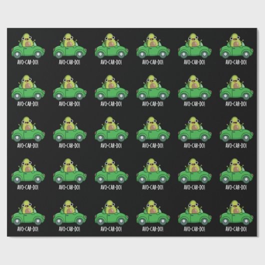 Avo-car-do Grappige Avocado Puns Donker BG Cadeaupapier (Vlak)